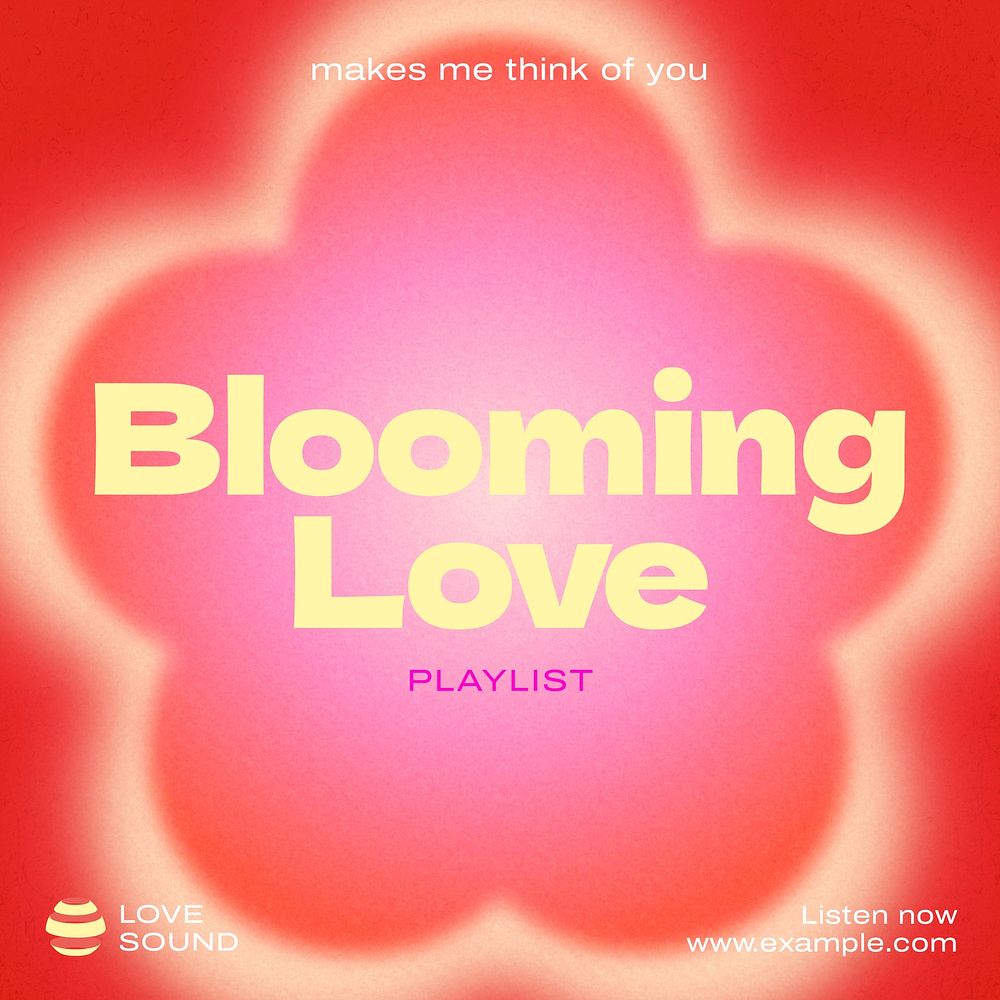 Blooming love playlist cover template
