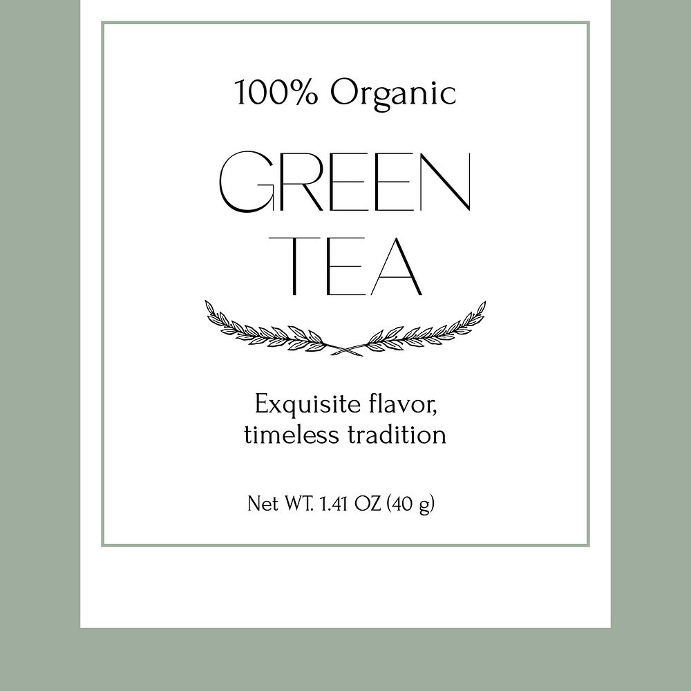 Green tea  label template