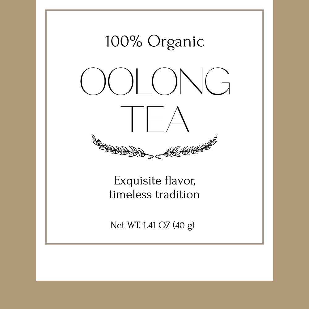 Oolong tea  label template