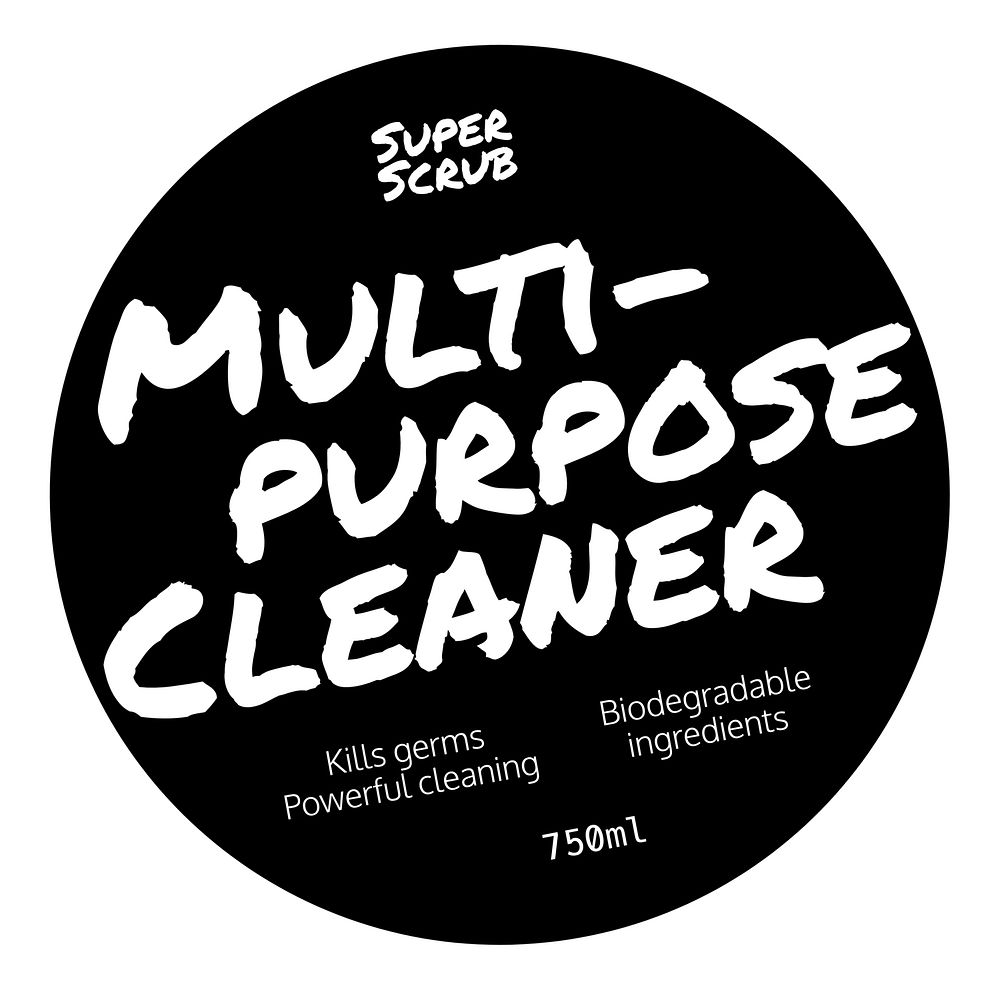 Multipurpose cleaner  label template