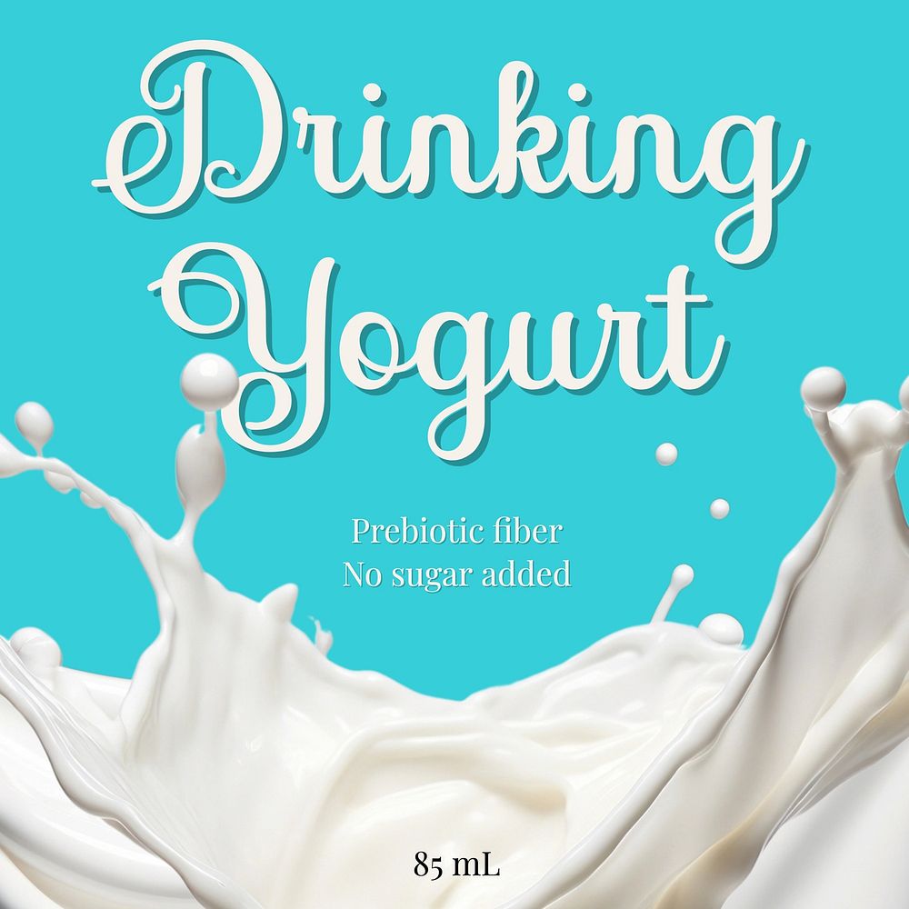 Drinking yogurt label template