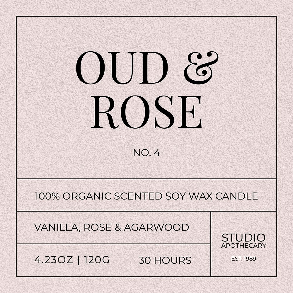 Scented candle  label template