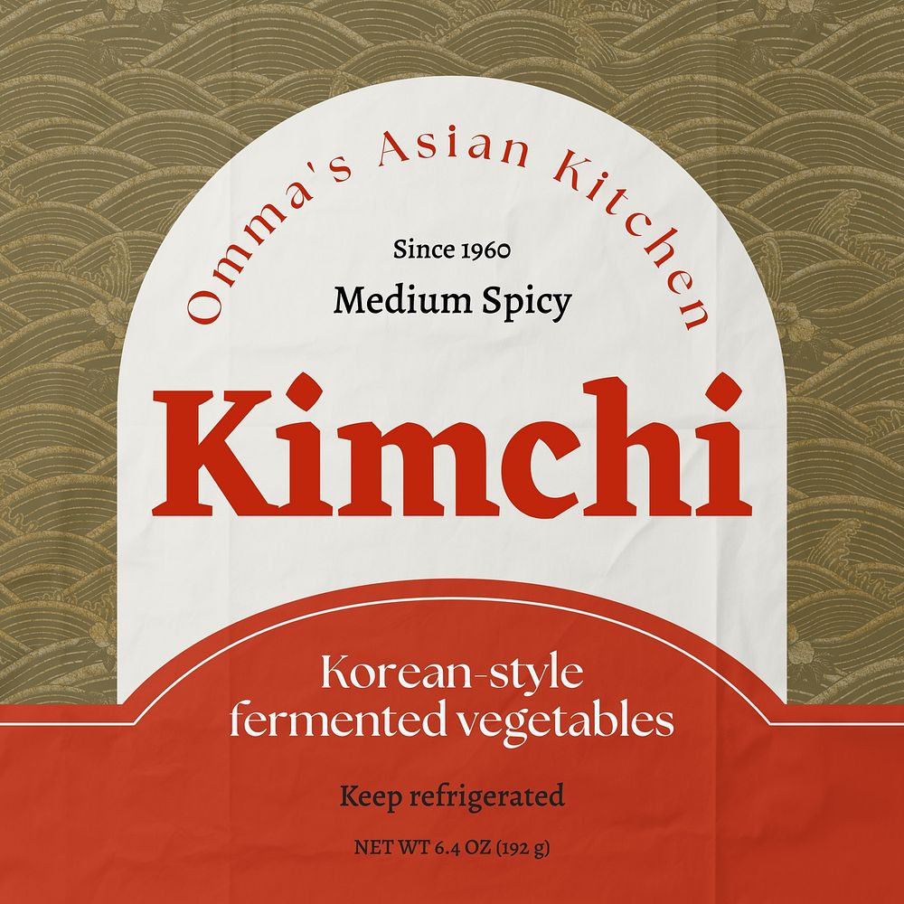 Kimchi label template