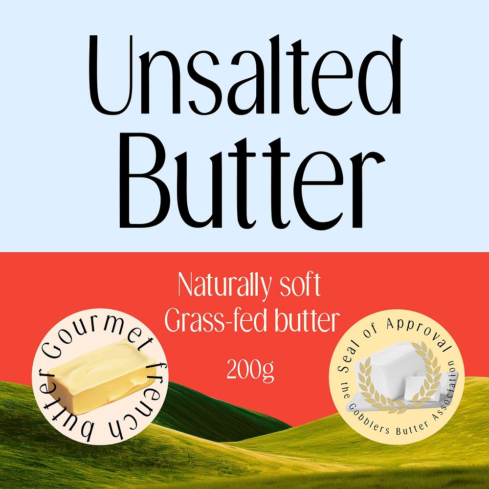 Butter  label template