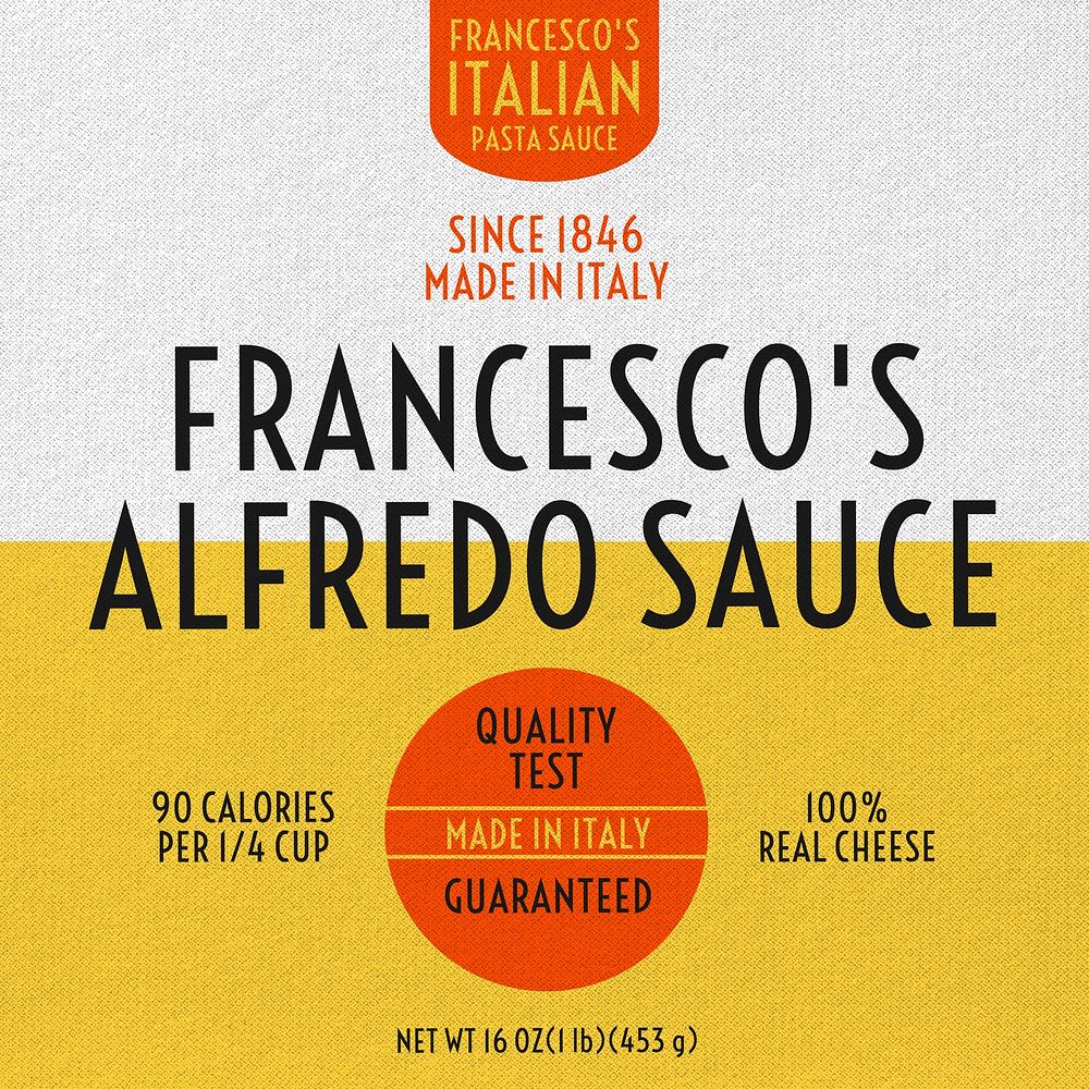 Alfredo sauce label template