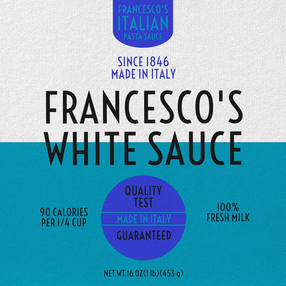 White sauce label template