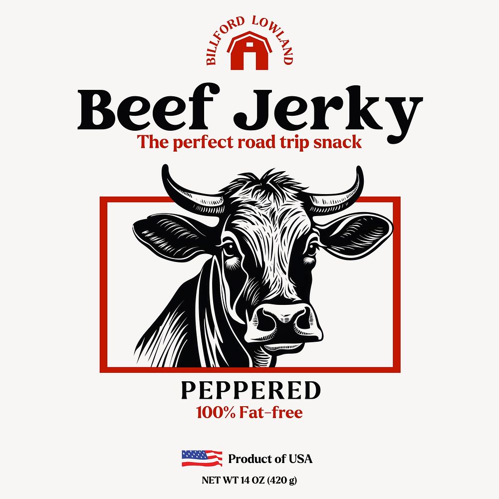 Beef jerky label template