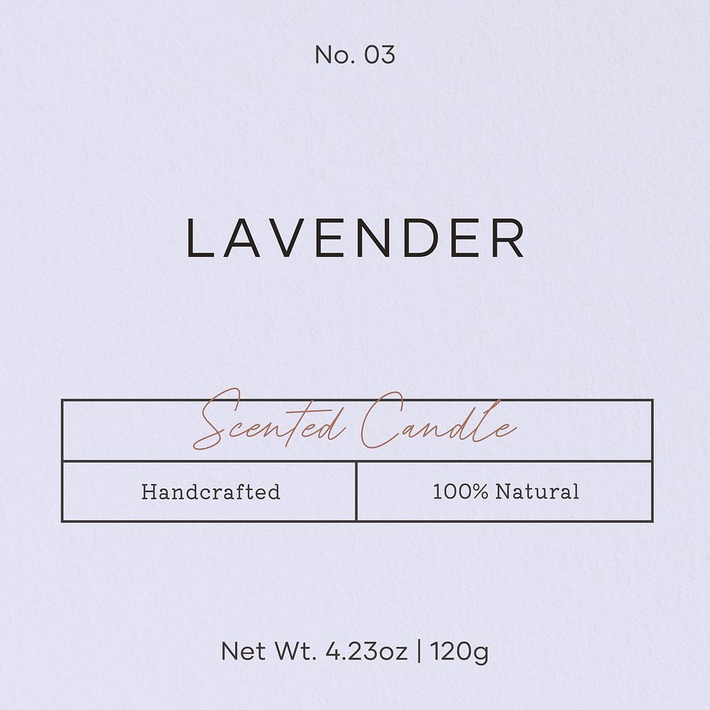 Scented candle  label template  design