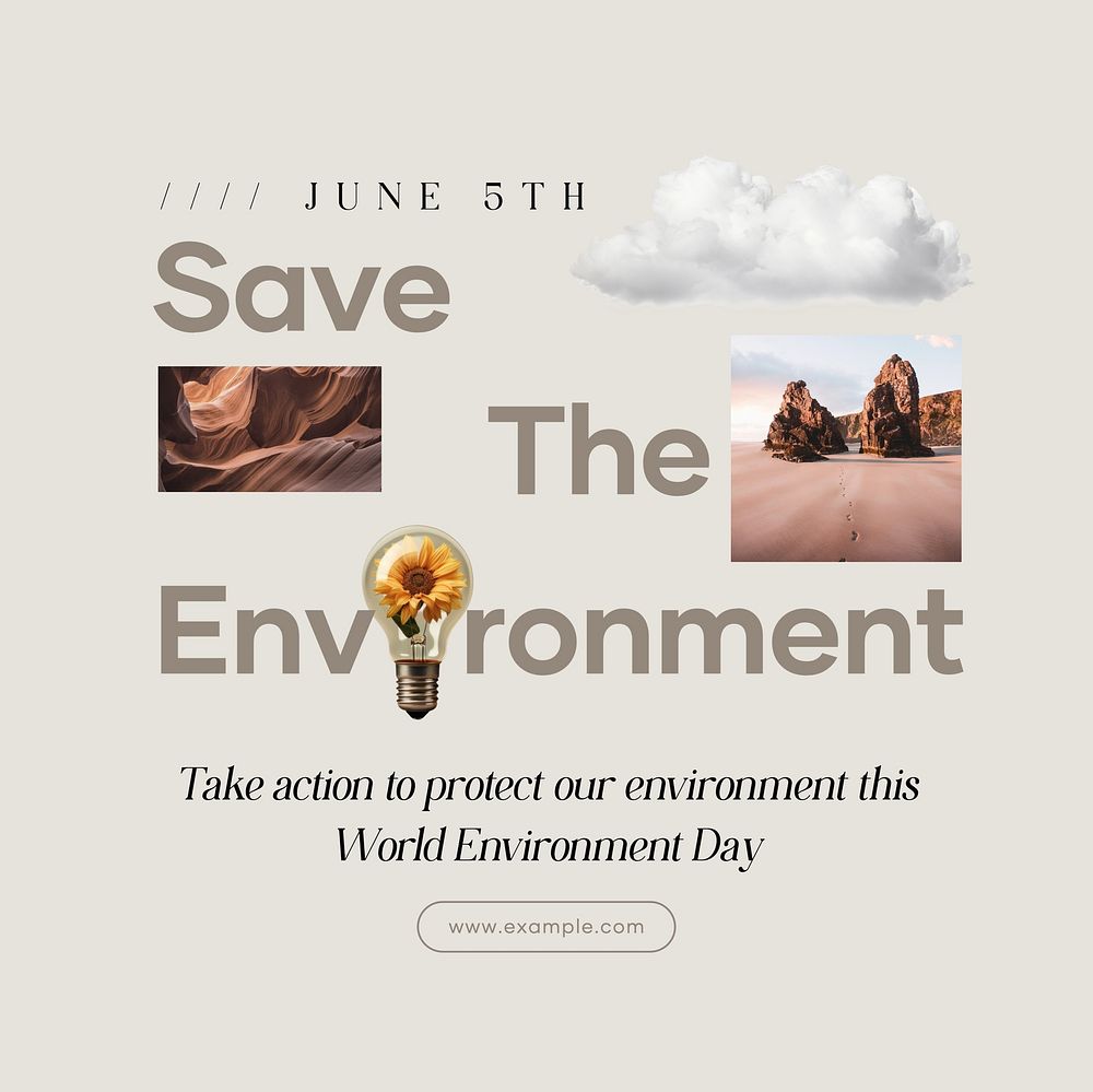 World environment day Instagram post template, editable design