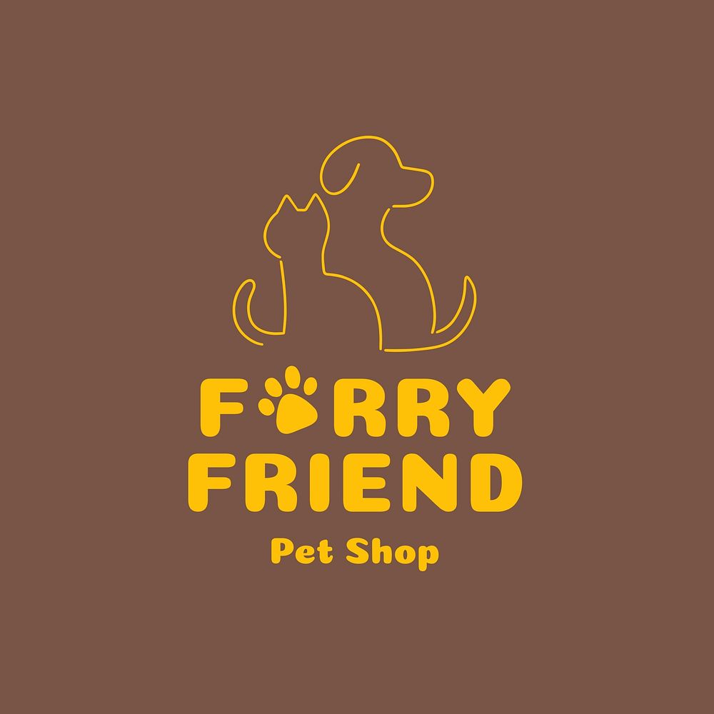 Pet shop  logo, editable business branding template design