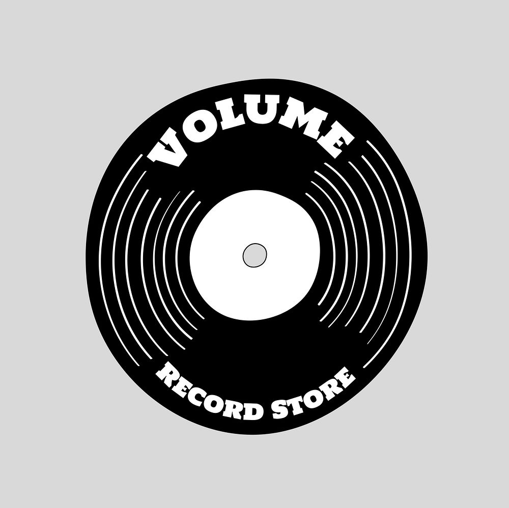 Record store branding logo template