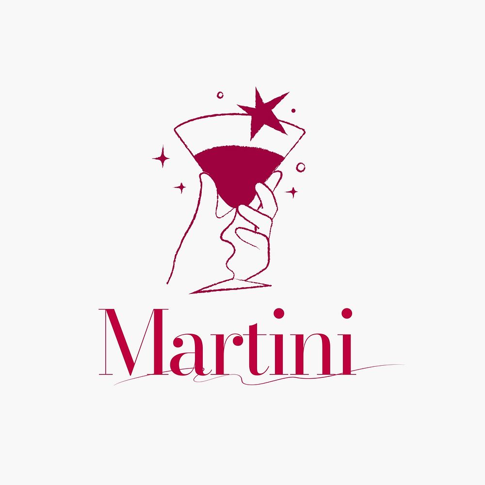 Martini logo, editable vintage template design