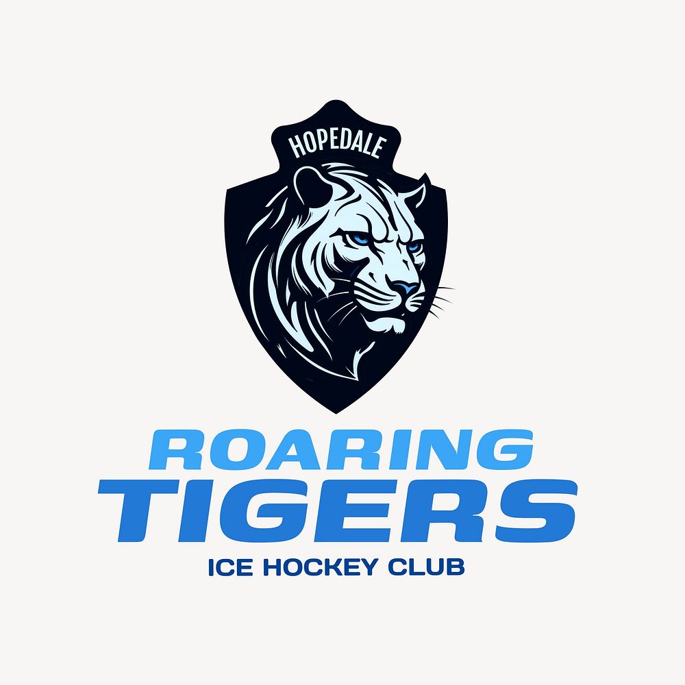 Ice hockey club logo, editable sports template design