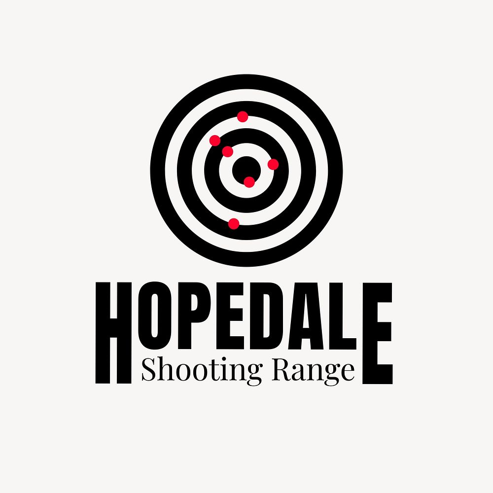 Shooting range logo,  sports business branding template design