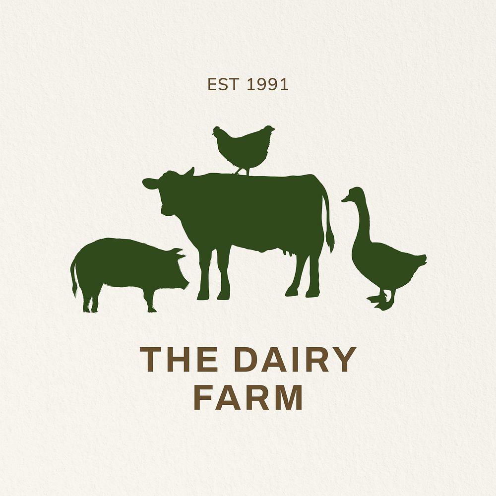 Dairy farm  branding logo  food business template design