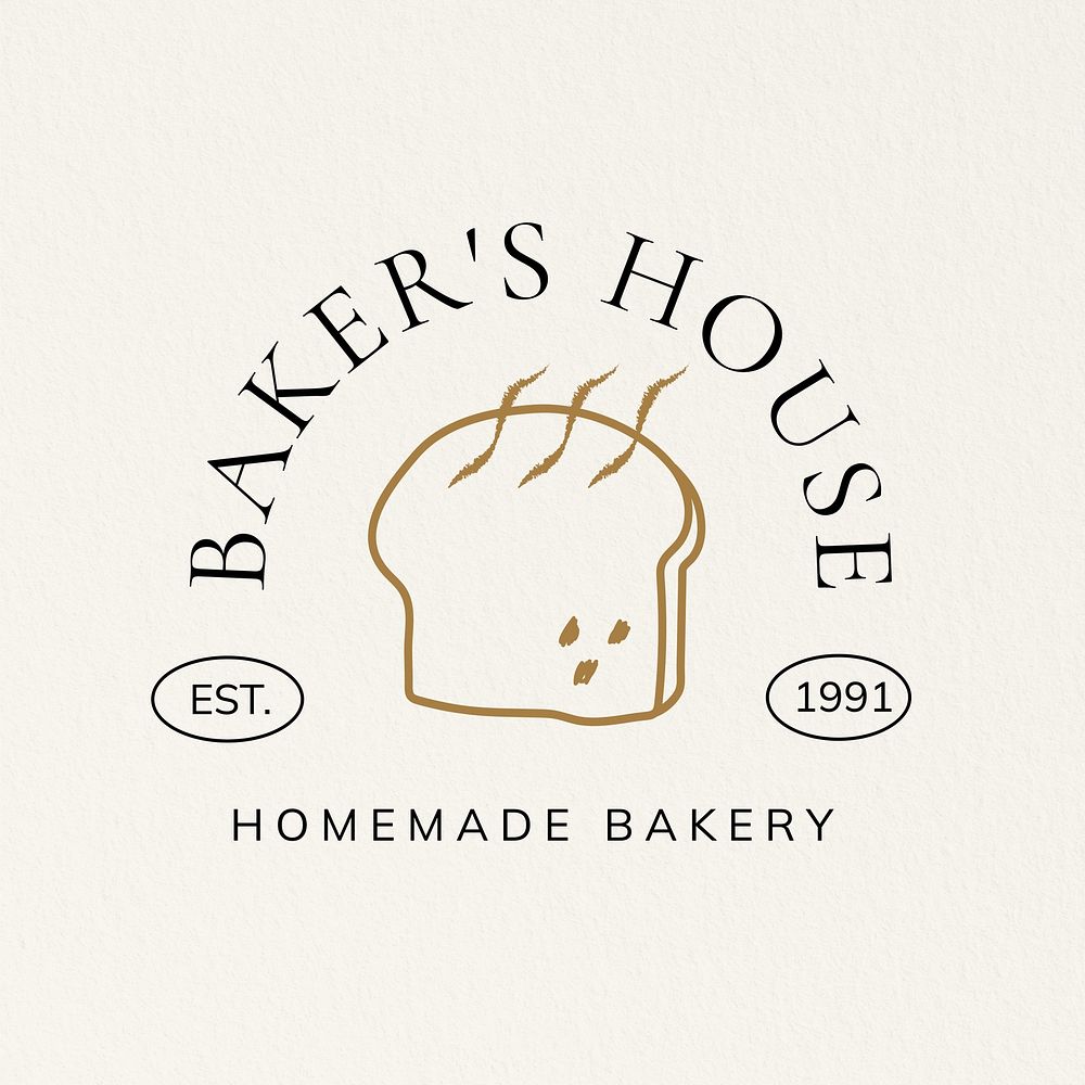 Bakery business logo template  aesthetic design