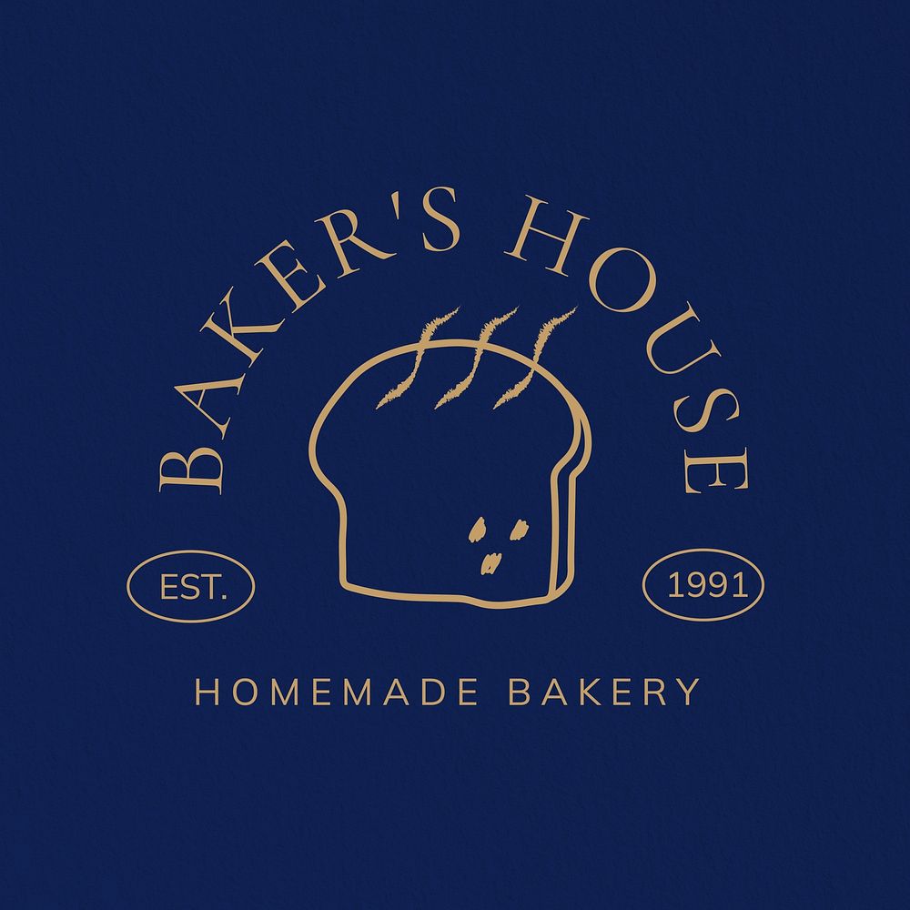 Homemade bakery business logo template, editable aesthetic design