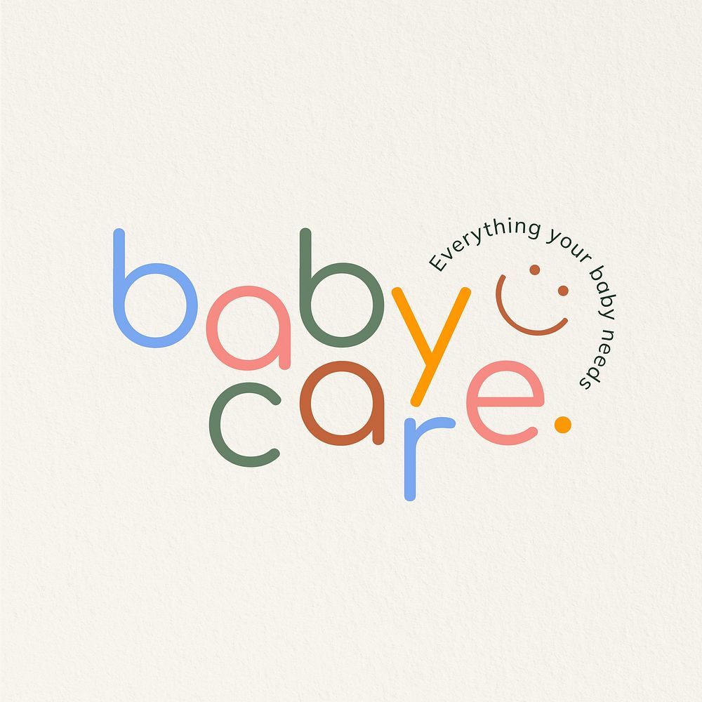 Baby care logo template  design