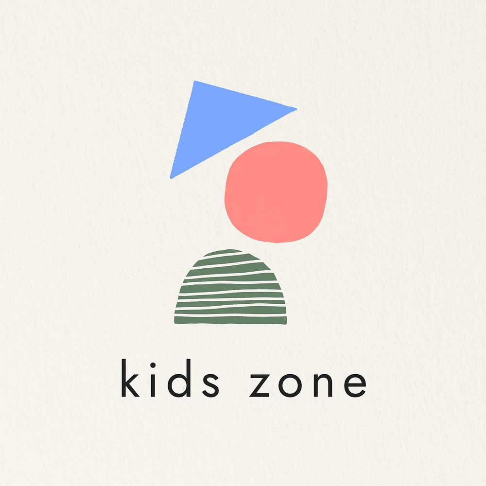 Kids zone logo template  design