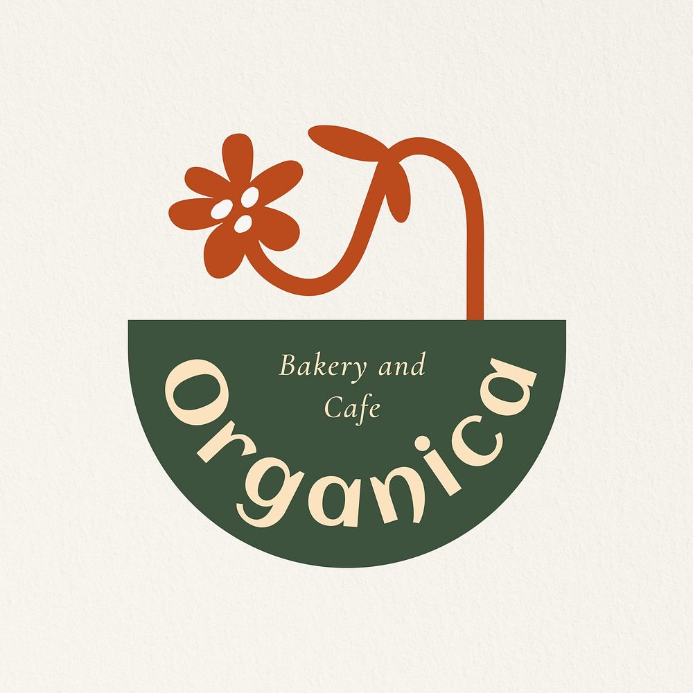 Cafe business logo, editable food template design