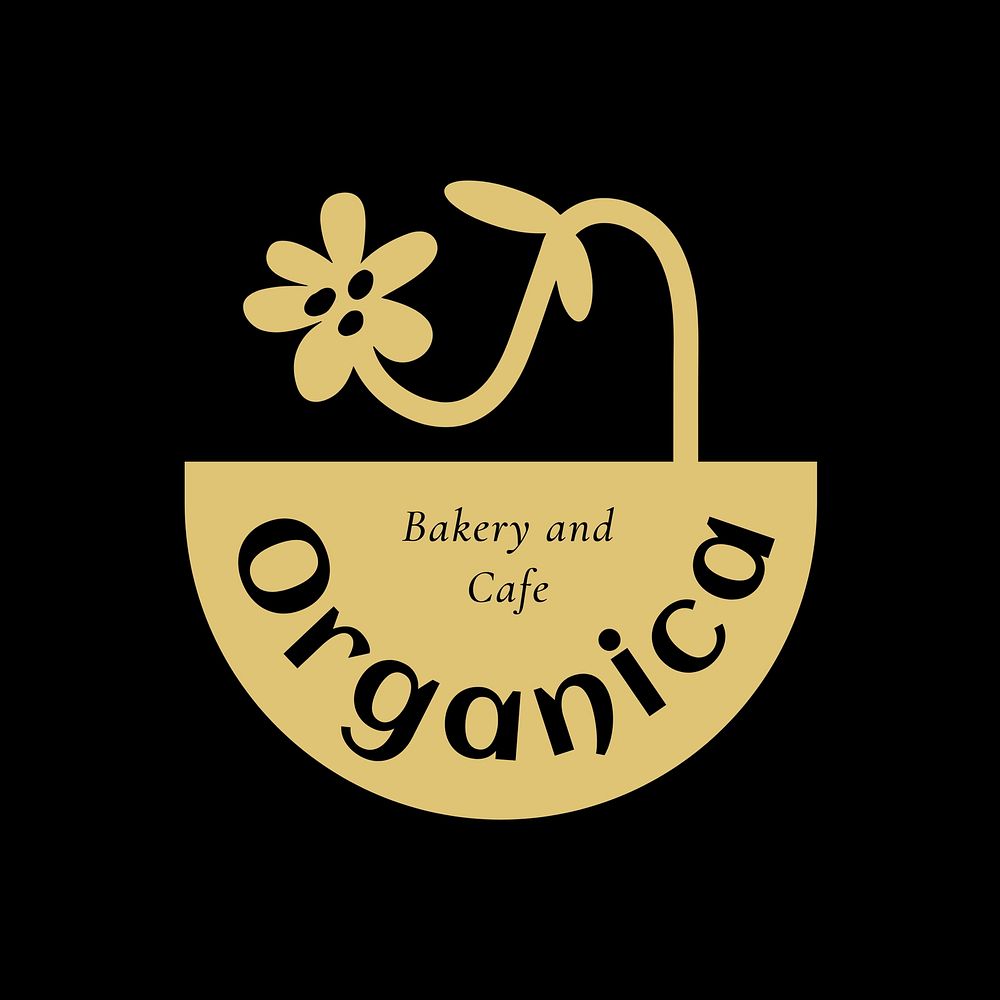 Bakery and cafe logo template,  food business design