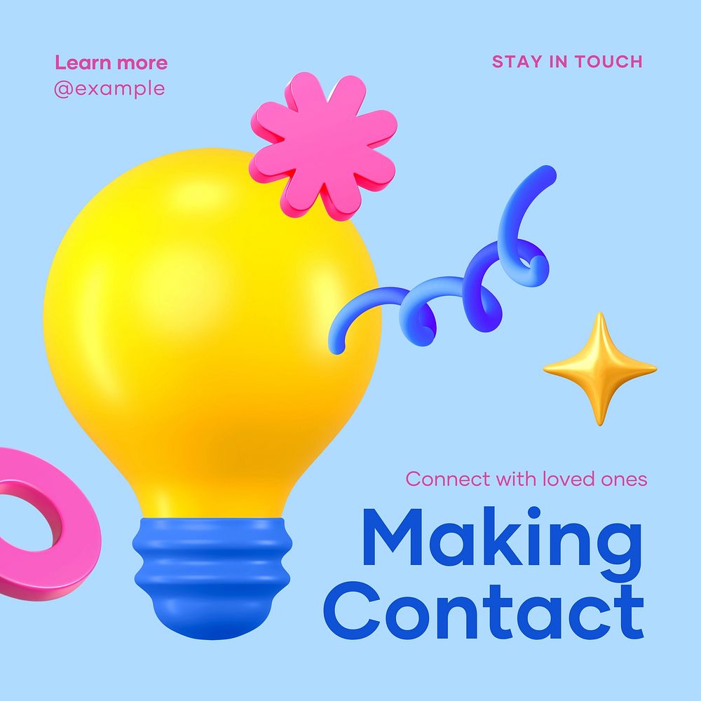 Making contact Facebook post template