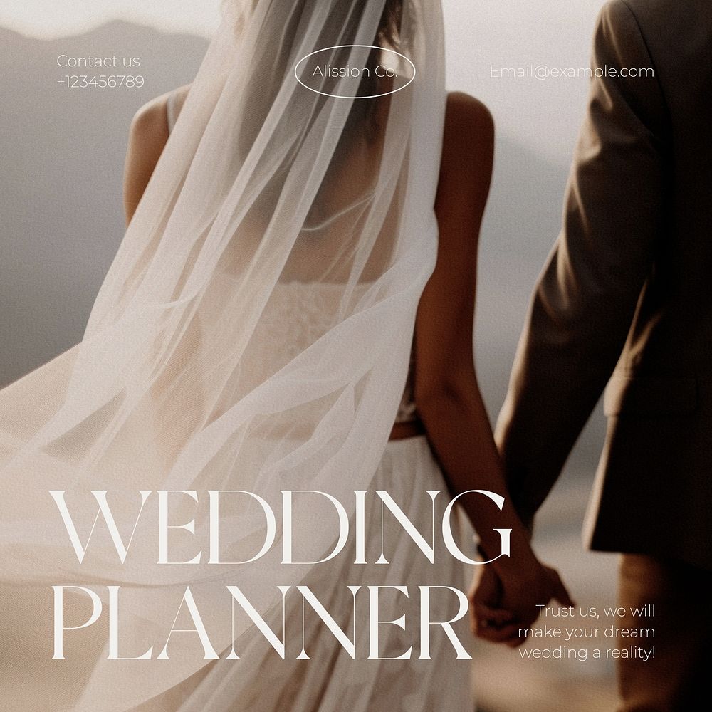 Wedding planner Instagram post template  design