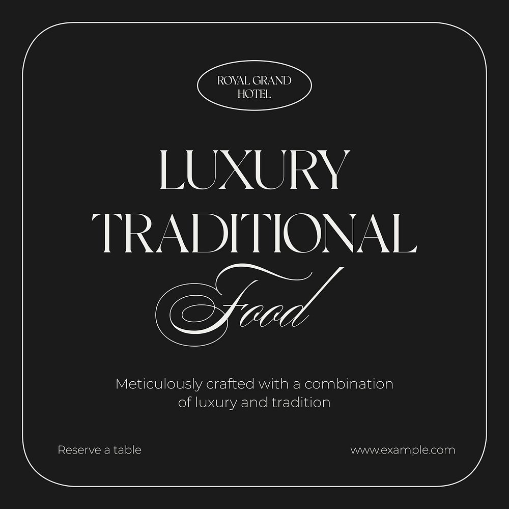 Luxury restaurant Instagram post template
