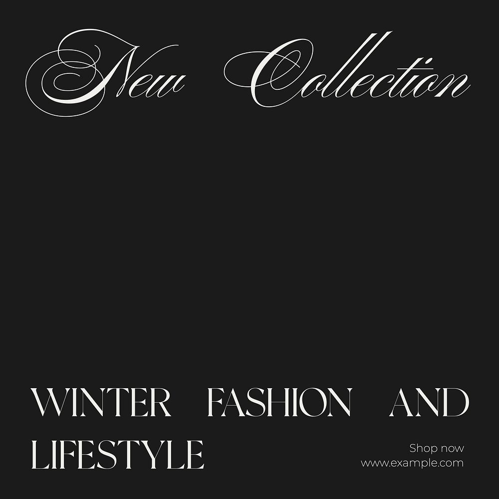 New winter collection Instagram post template, editable design