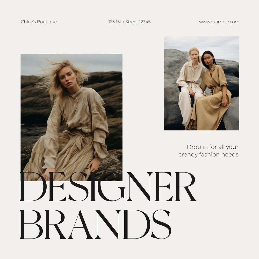 Designer brands Instagram post template  design