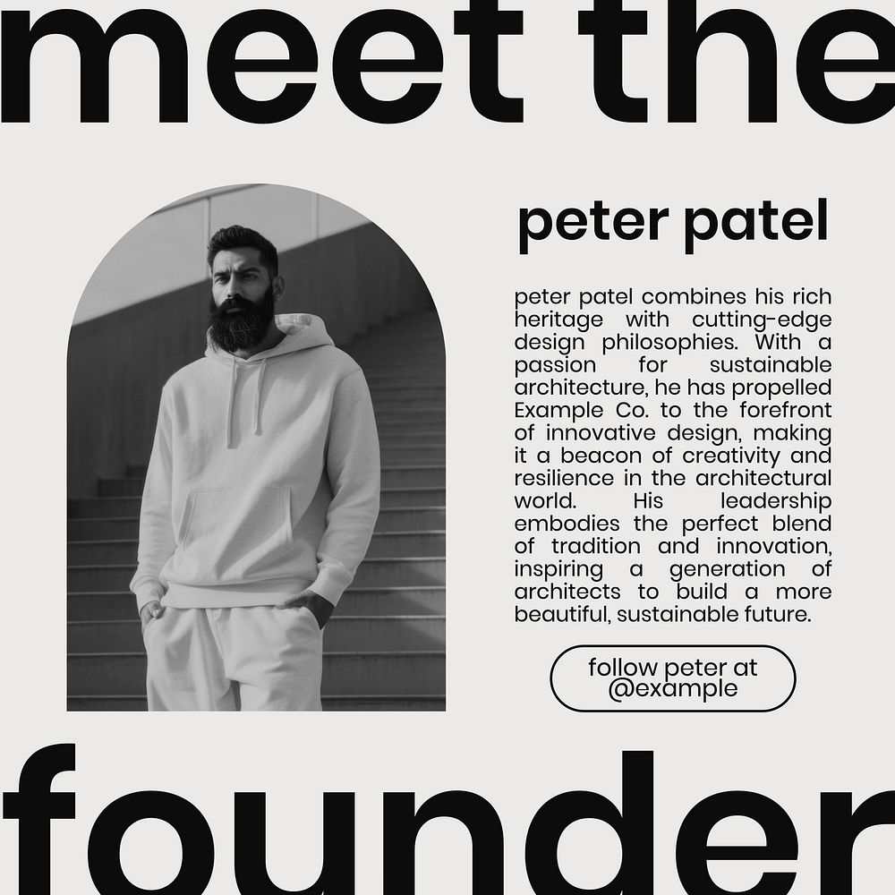 Meet the founder Instagram post template