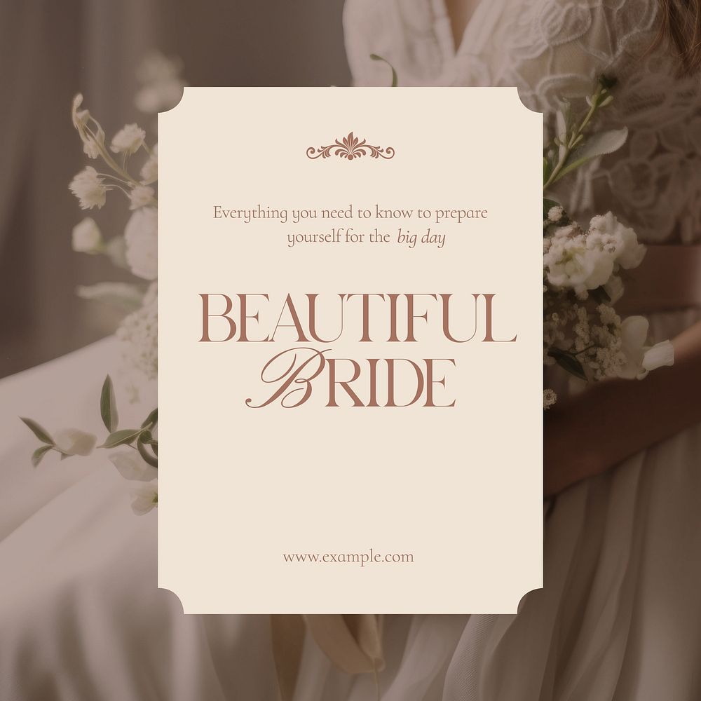 Beautiful bride Instagram post template