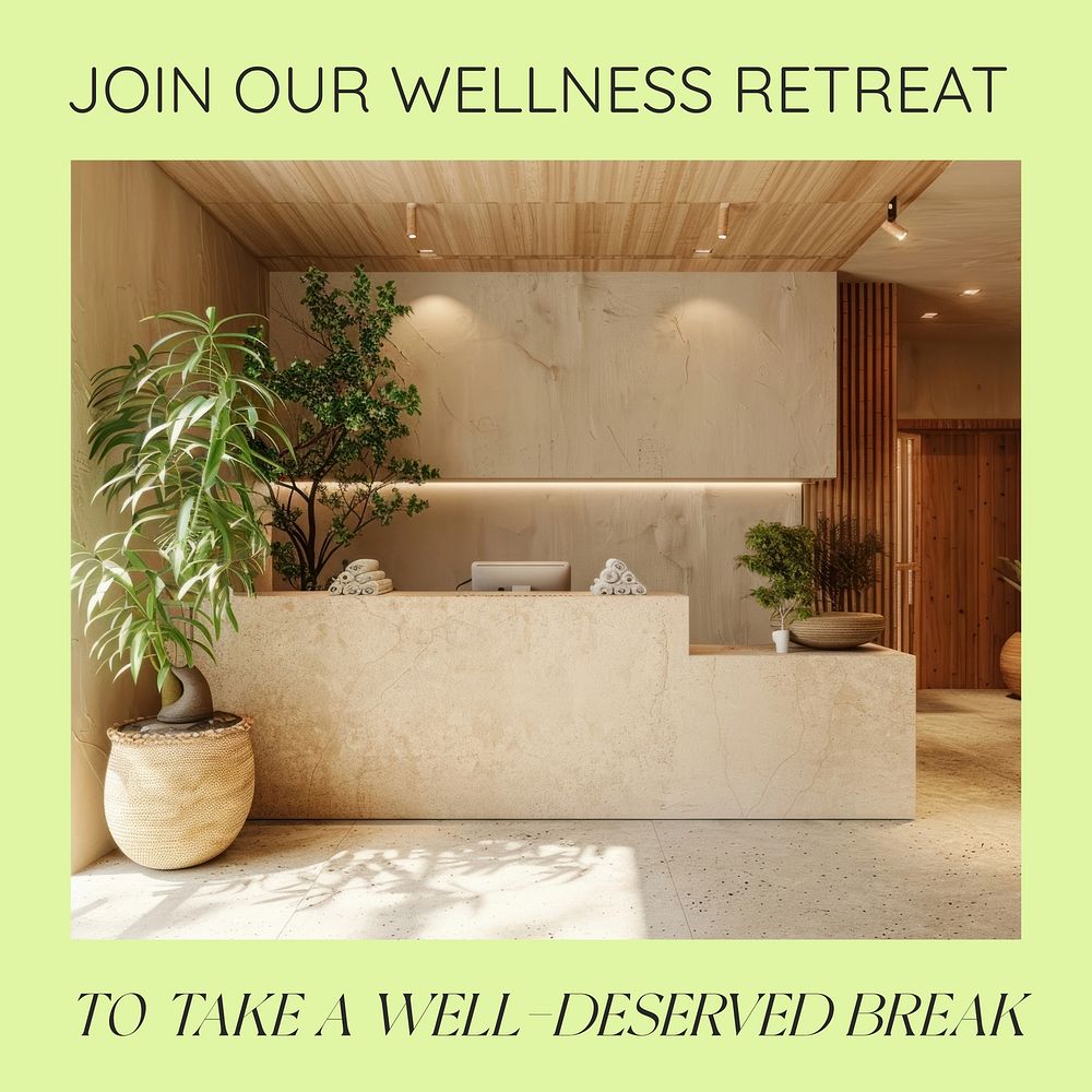 Relax, wellness retreat Instagram post template