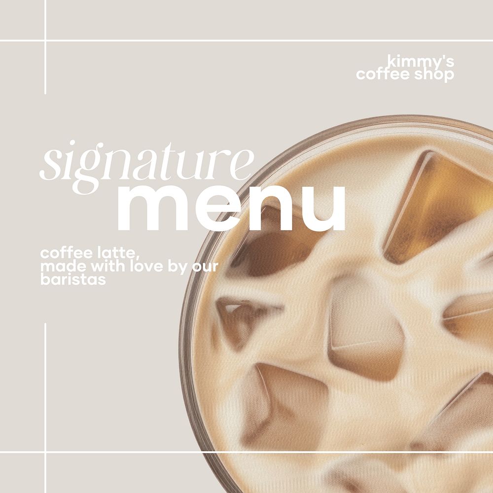 Signature menu Instagram post template