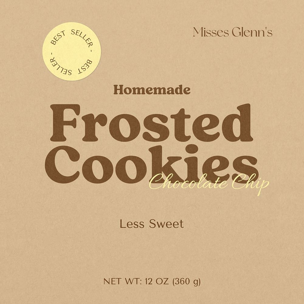 Frosted cookies label template