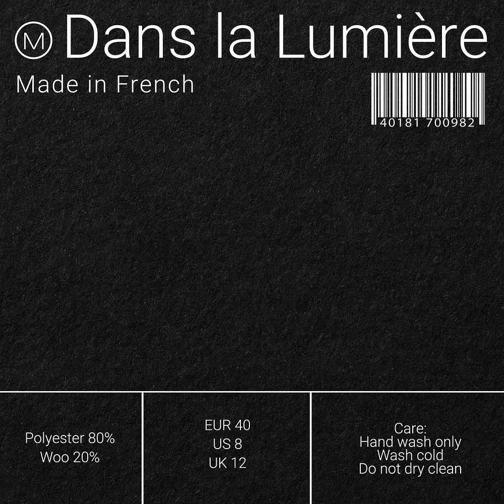 Clothes label template
