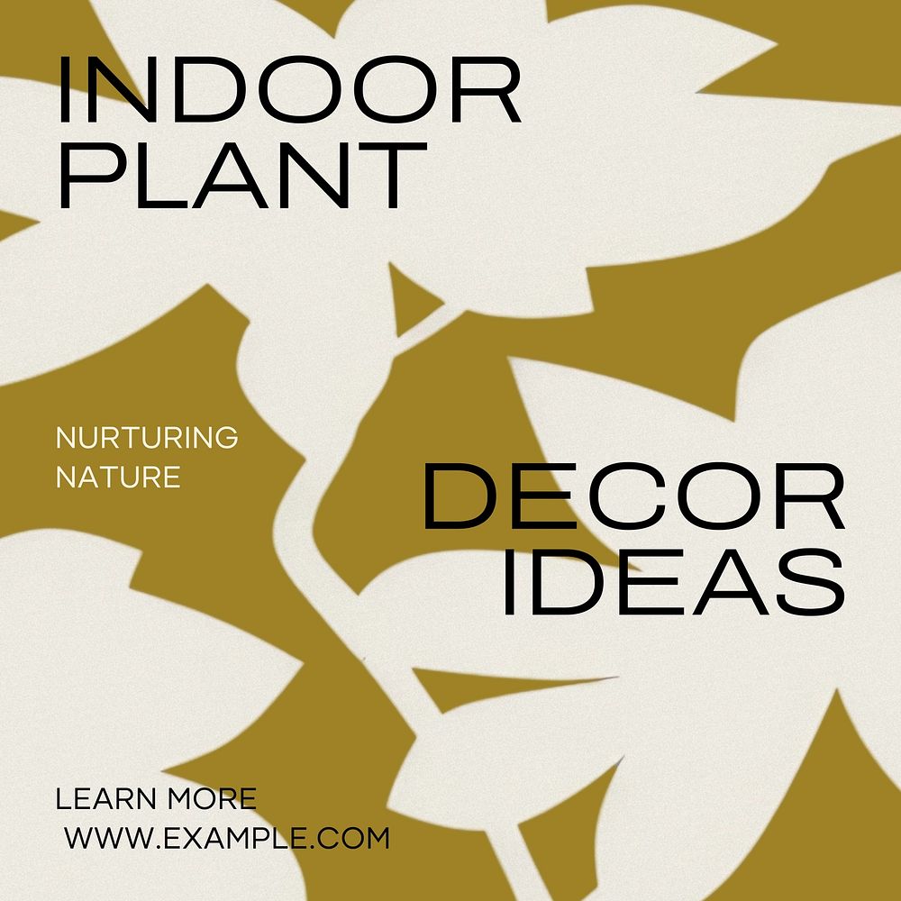 Indoor plant decor Instagram post template
