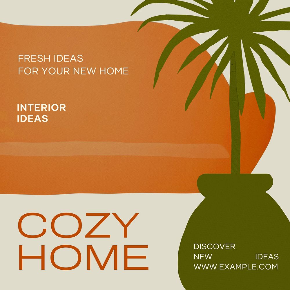 Home interior ideas Instagram post template