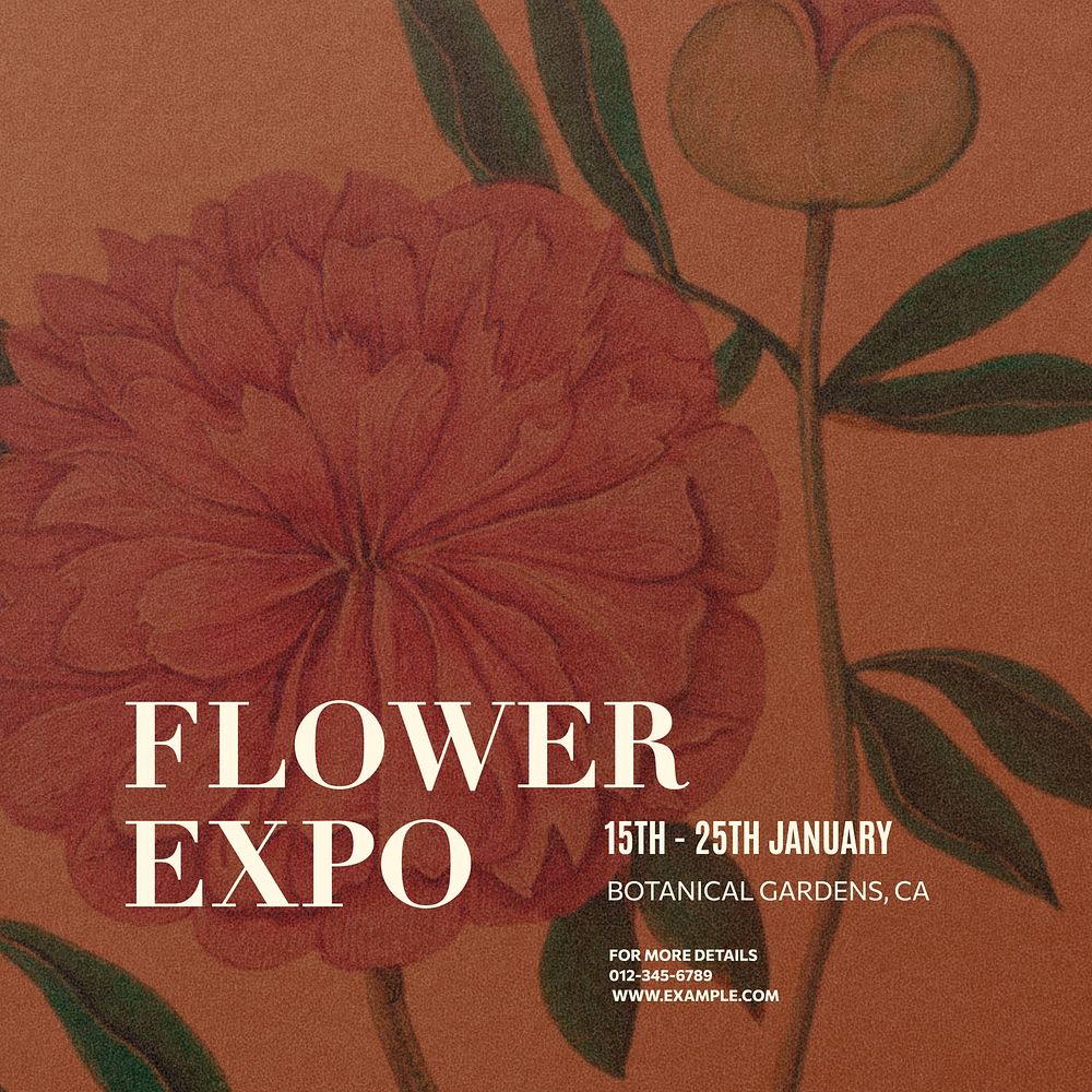 Flower expo Facebook post template  design