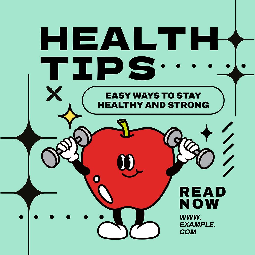 Health tips Instagram post template