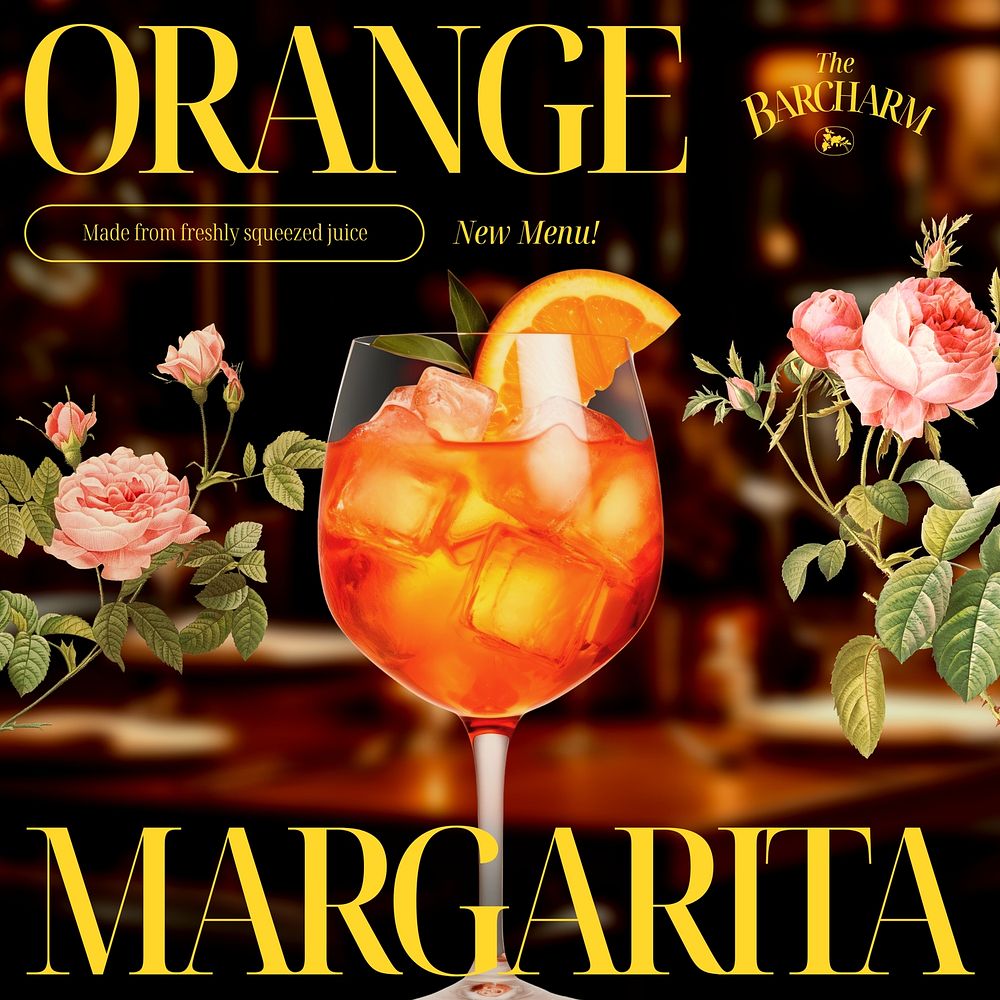 Margarita menu Instagram post template