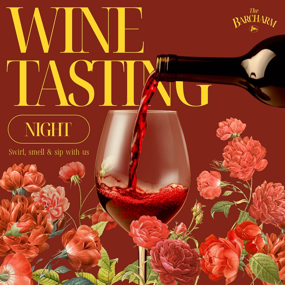 Wine tasting night Instagram post template
