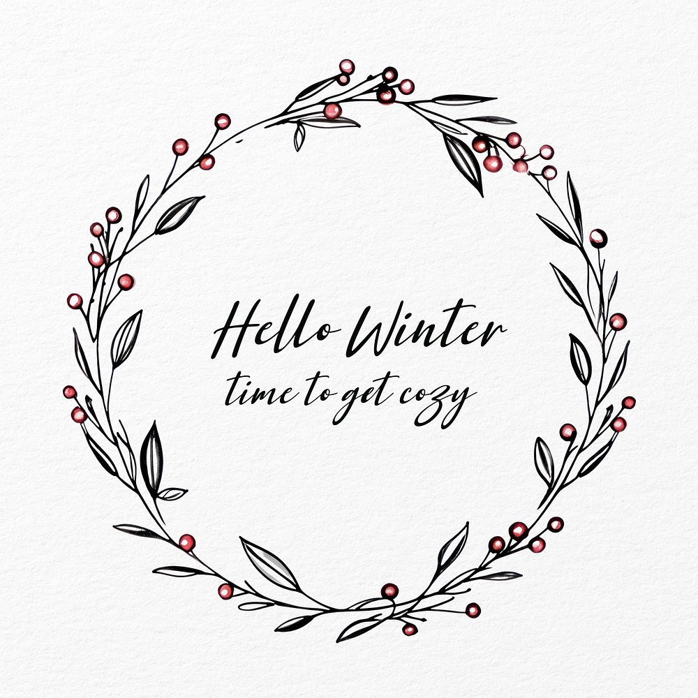 Hello winter Instagram post template