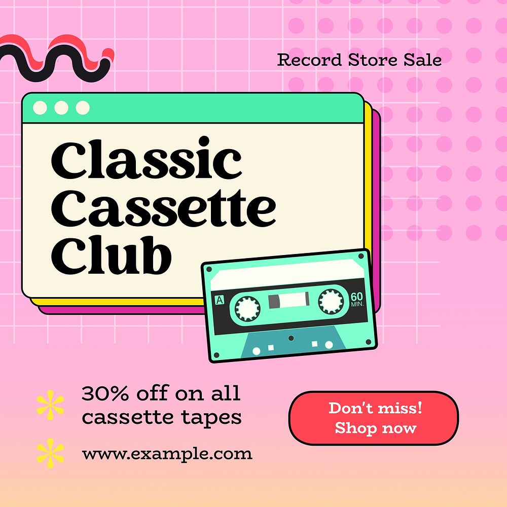 Record store sale  Instagram post template