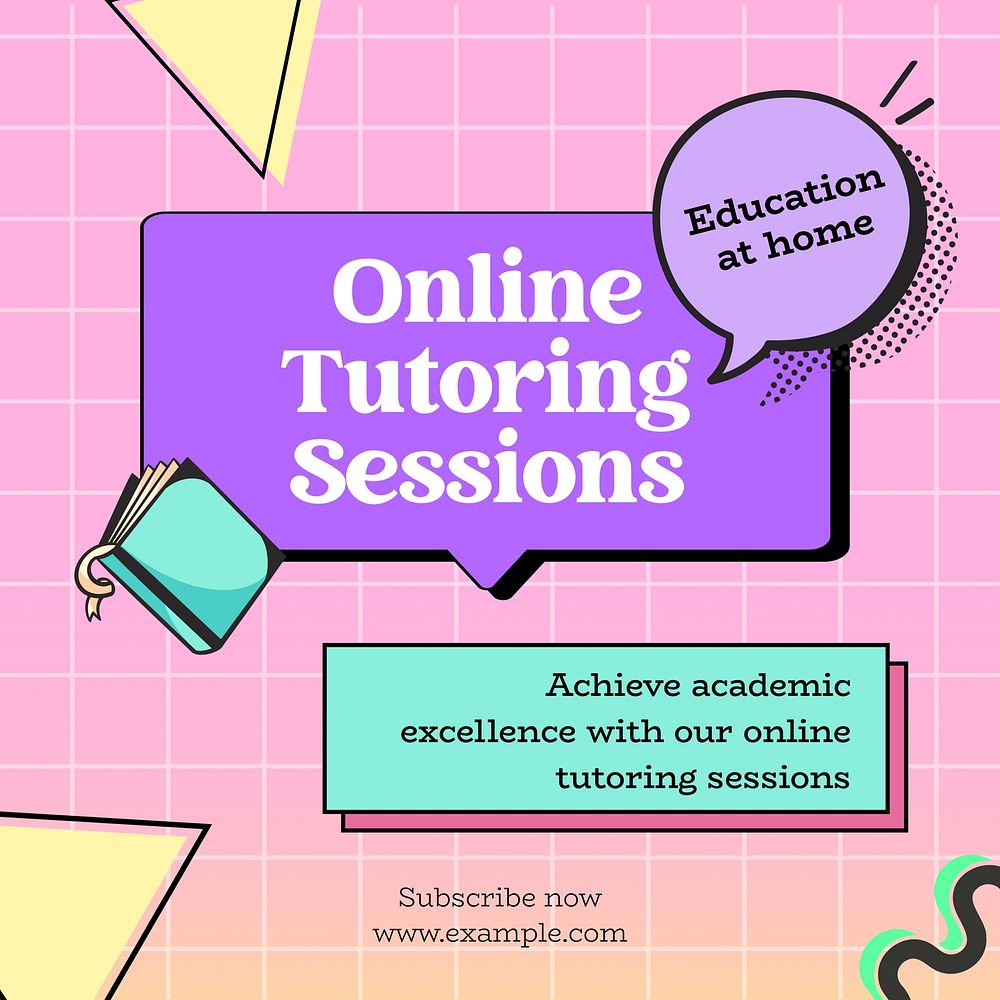 Online tutoring sessions  Instagram post template