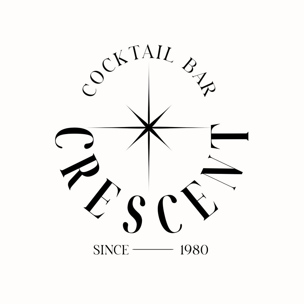 Cocktail bar logo template