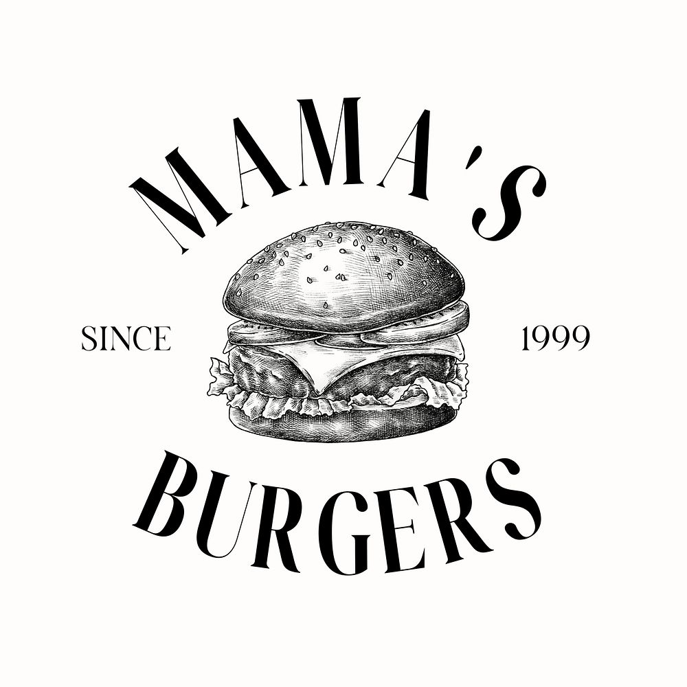 Burger shop logo template  business branding design