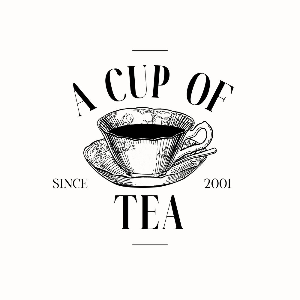 Tea house logo template,  business branding design