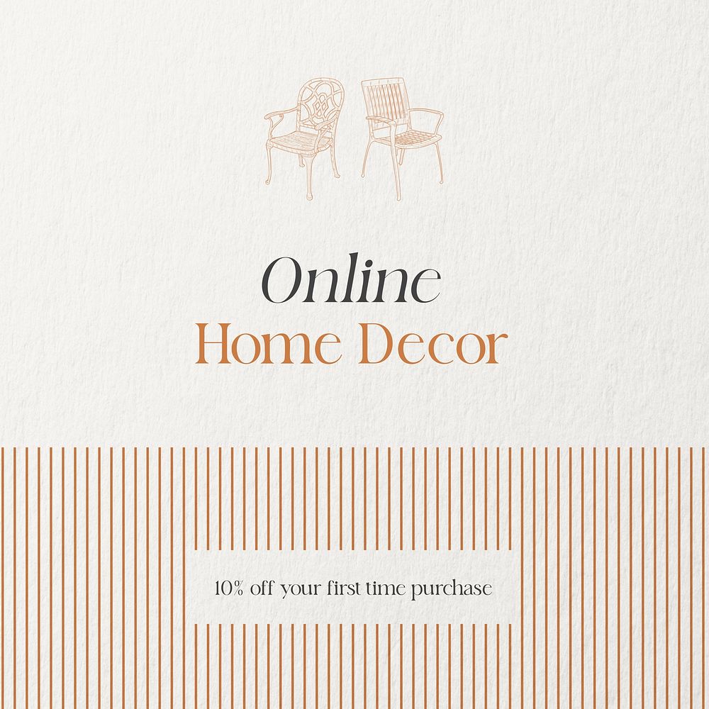 Online home decor Instagram post template, editable design