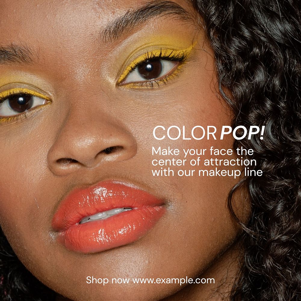 Color pop makeup Instagram post template